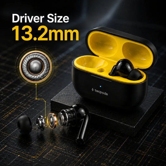 TecPods F50 | Bluetooth Earbuds | Deep Bass | 30-hour playtime